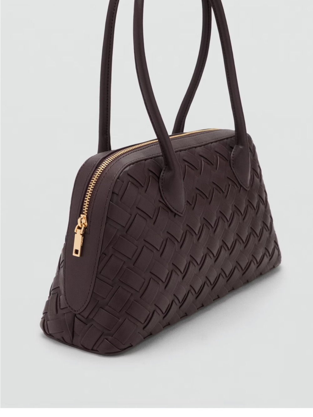NWT Mango Chocolate Braided “Bowling Bag” Purse - Picture 4 of 8